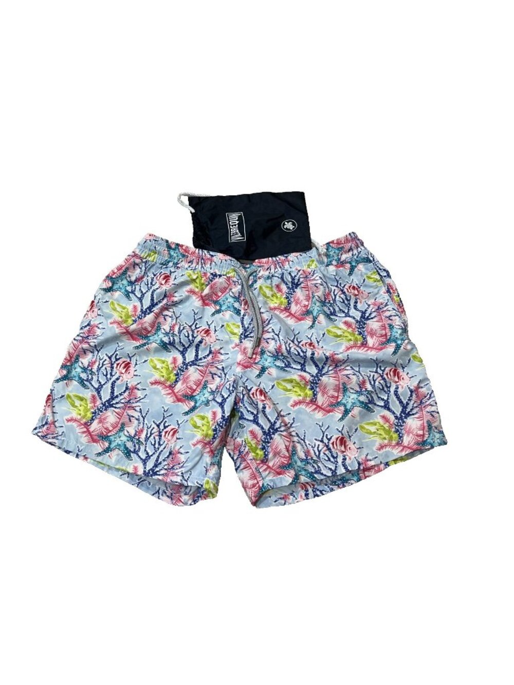 Vilebrequin Coral Lobster Starfish Print Swim Trunks Blue Board Shorts Mens 2XL